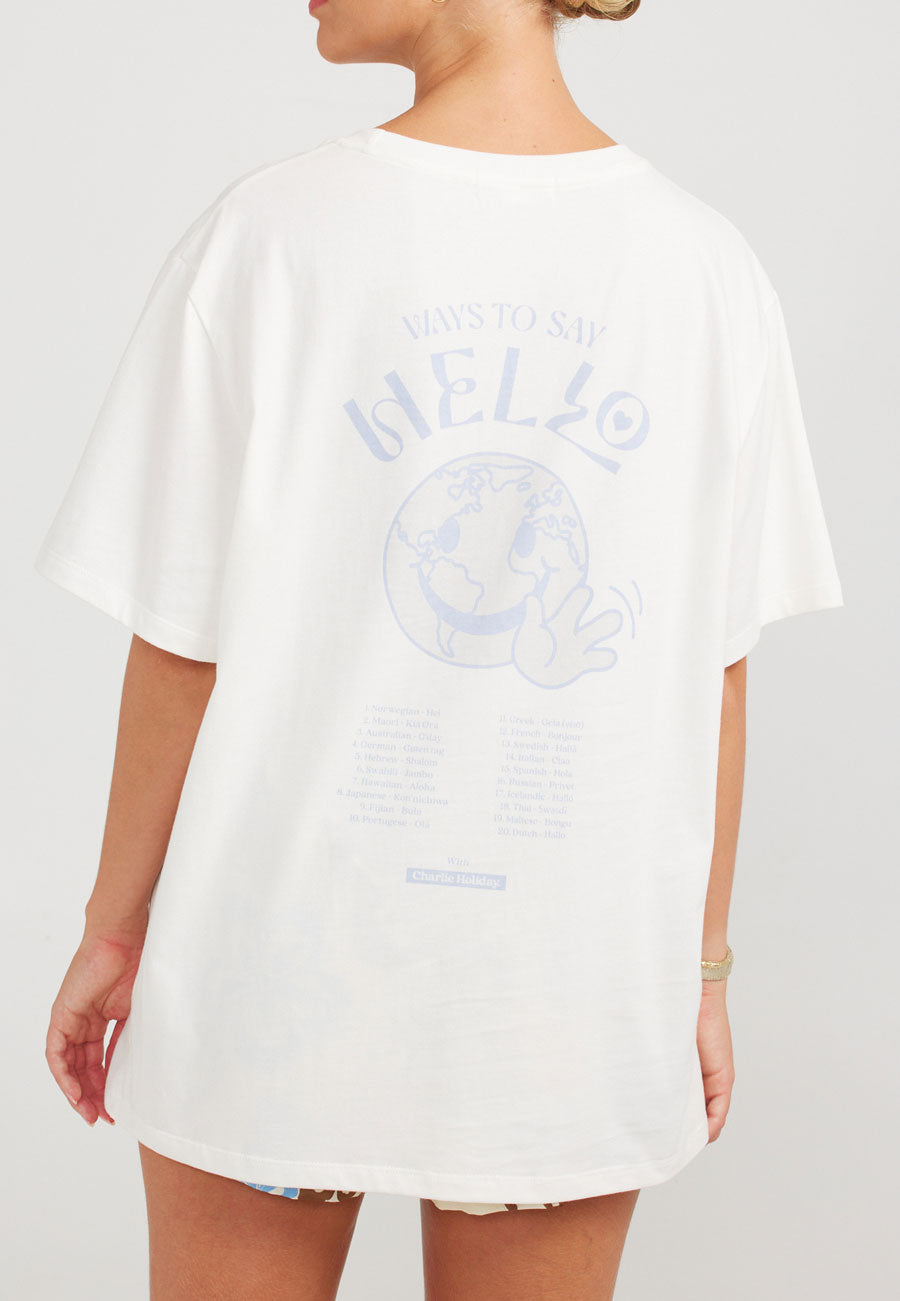 Charlie Holiday Hello Boyfriend Tee White