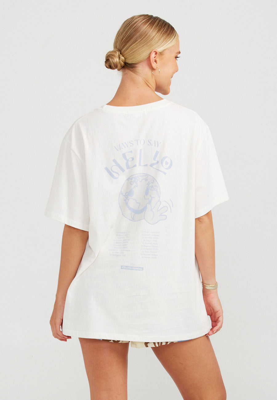 Charlie Holiday Hello Boyfriend Tee White