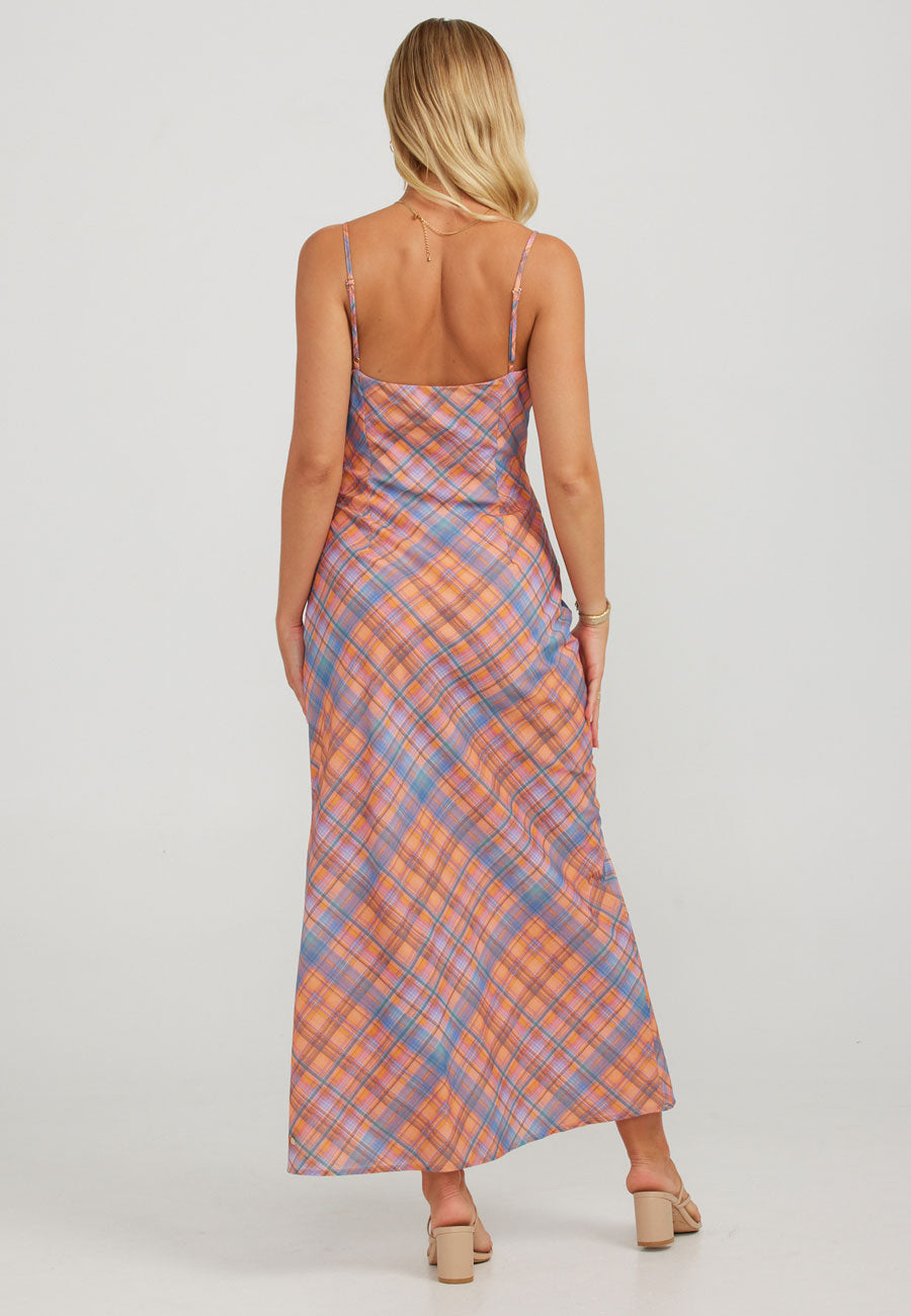 Charlie Holiday Kiera Maxi Dress Peachy Check