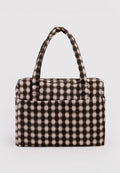 Baggu Cloud Carry-On  Blurred Gingham Brown