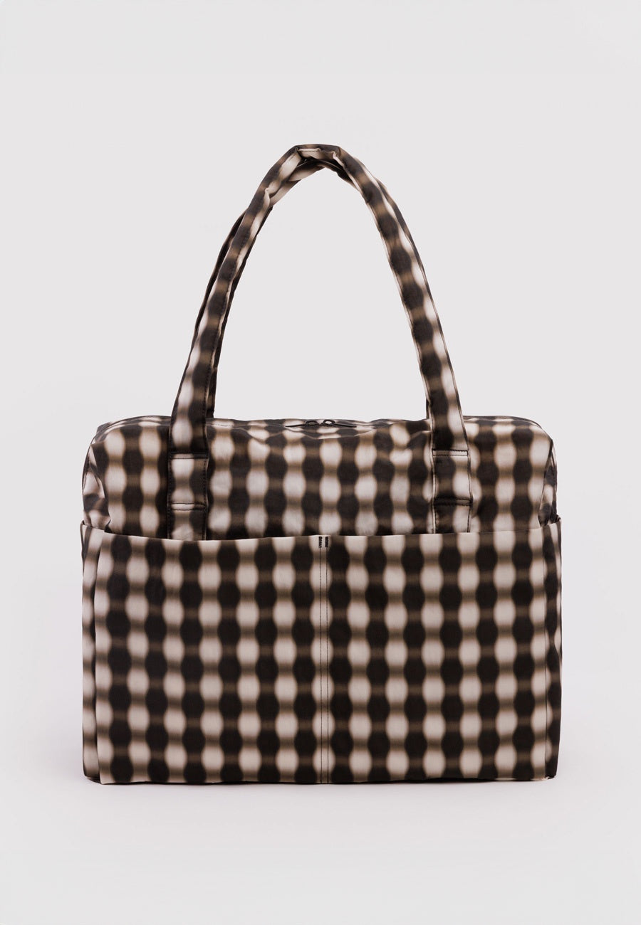 Baggu Cloud Carry-On  Blurred Gingham Brown