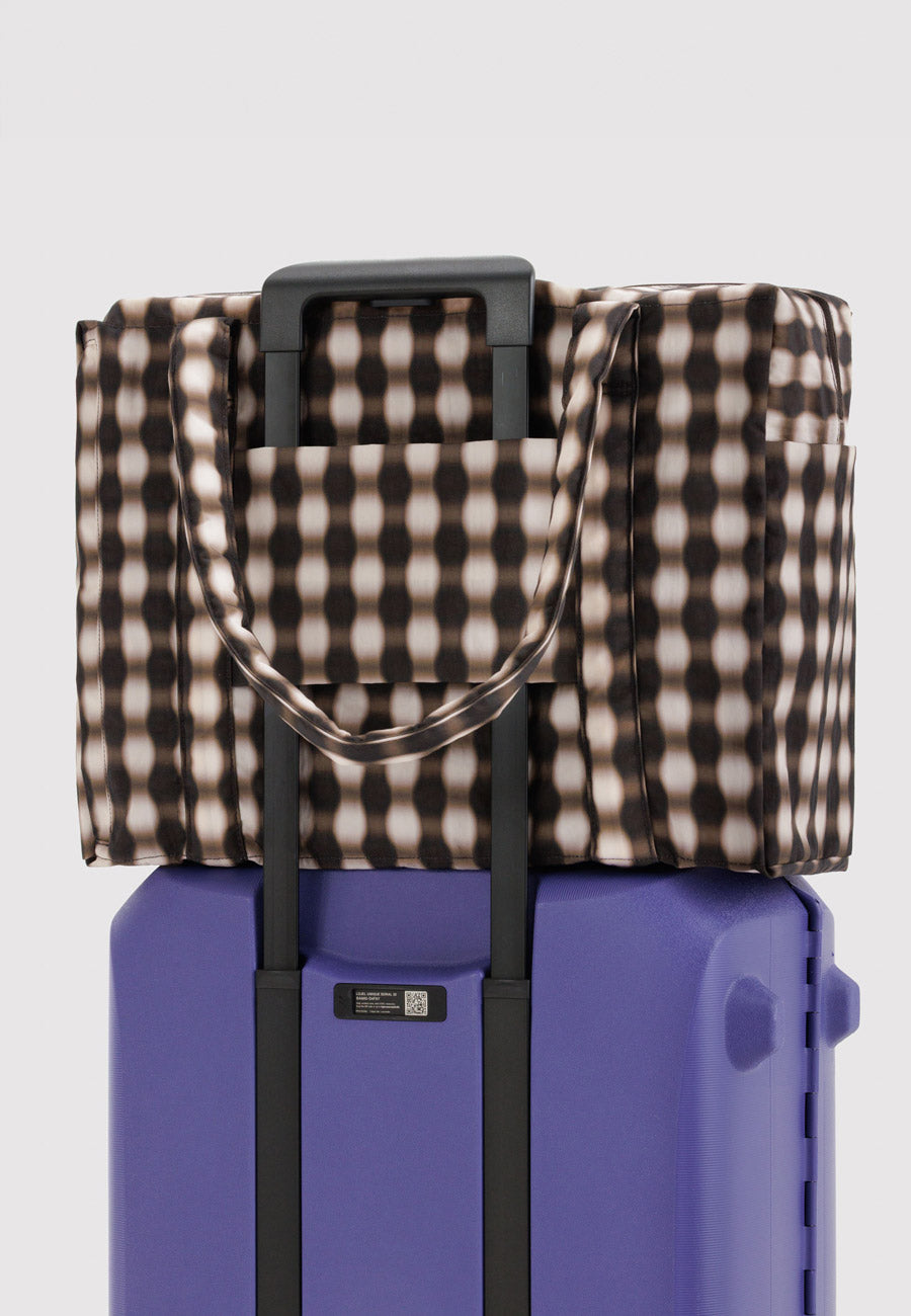 Baggu Cloud Carry-On  Blurred Gingham Brown
