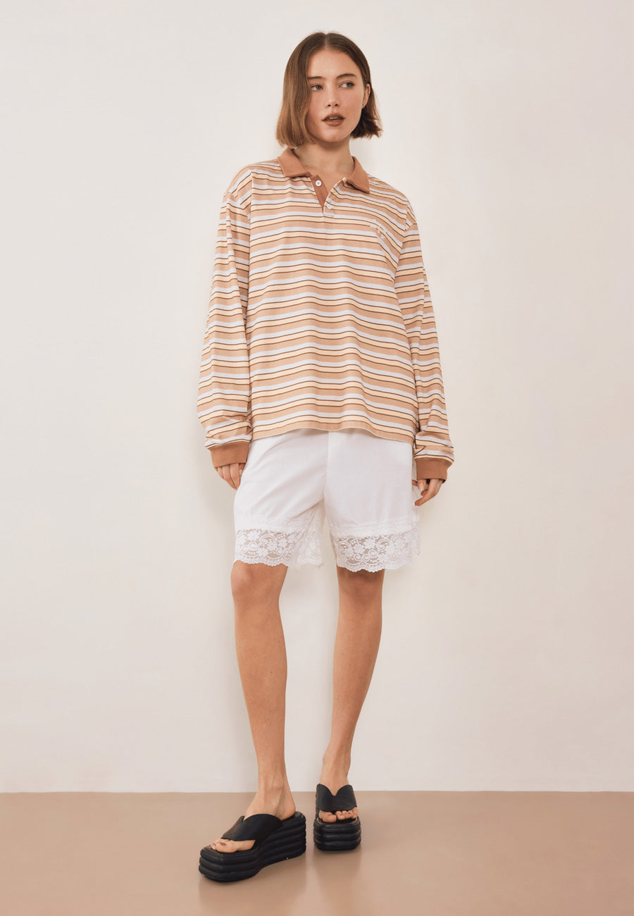 Commonplace Essentials Common Polo Muted Sunset Stripe