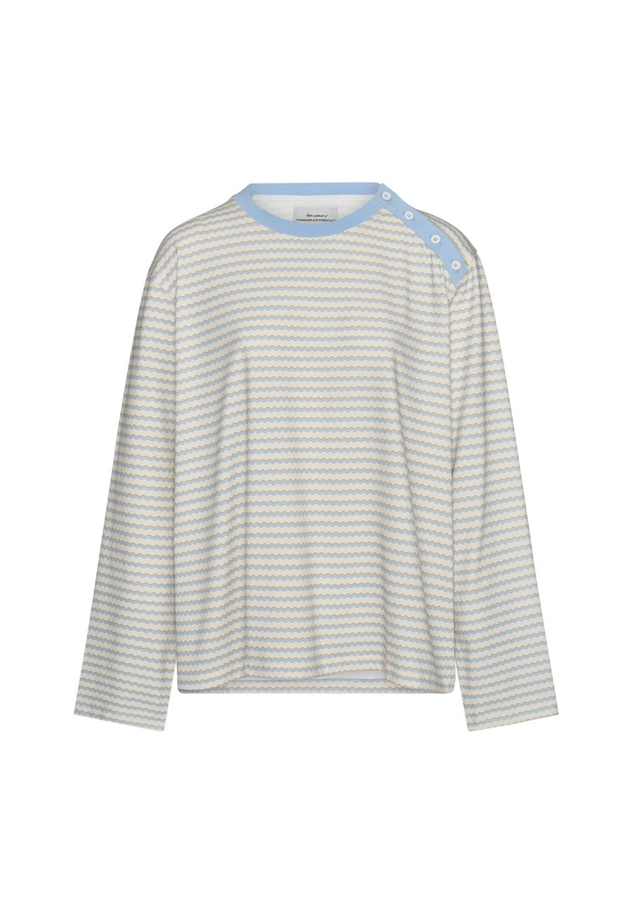 Commonplace Essentials Wave LS Tee Wave Stripe