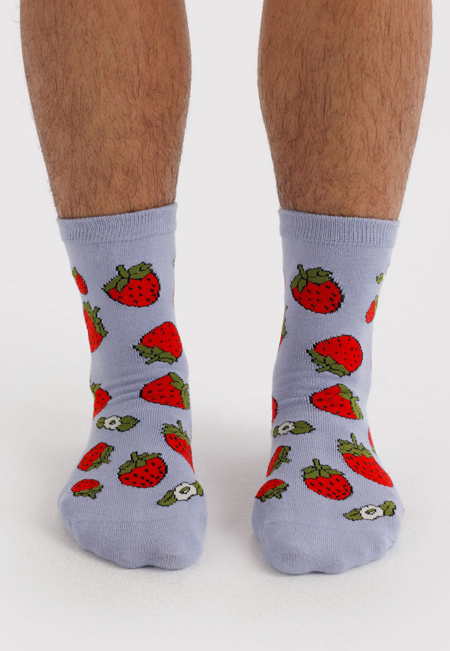 Baggu Crew Sock Strawberry Blossom