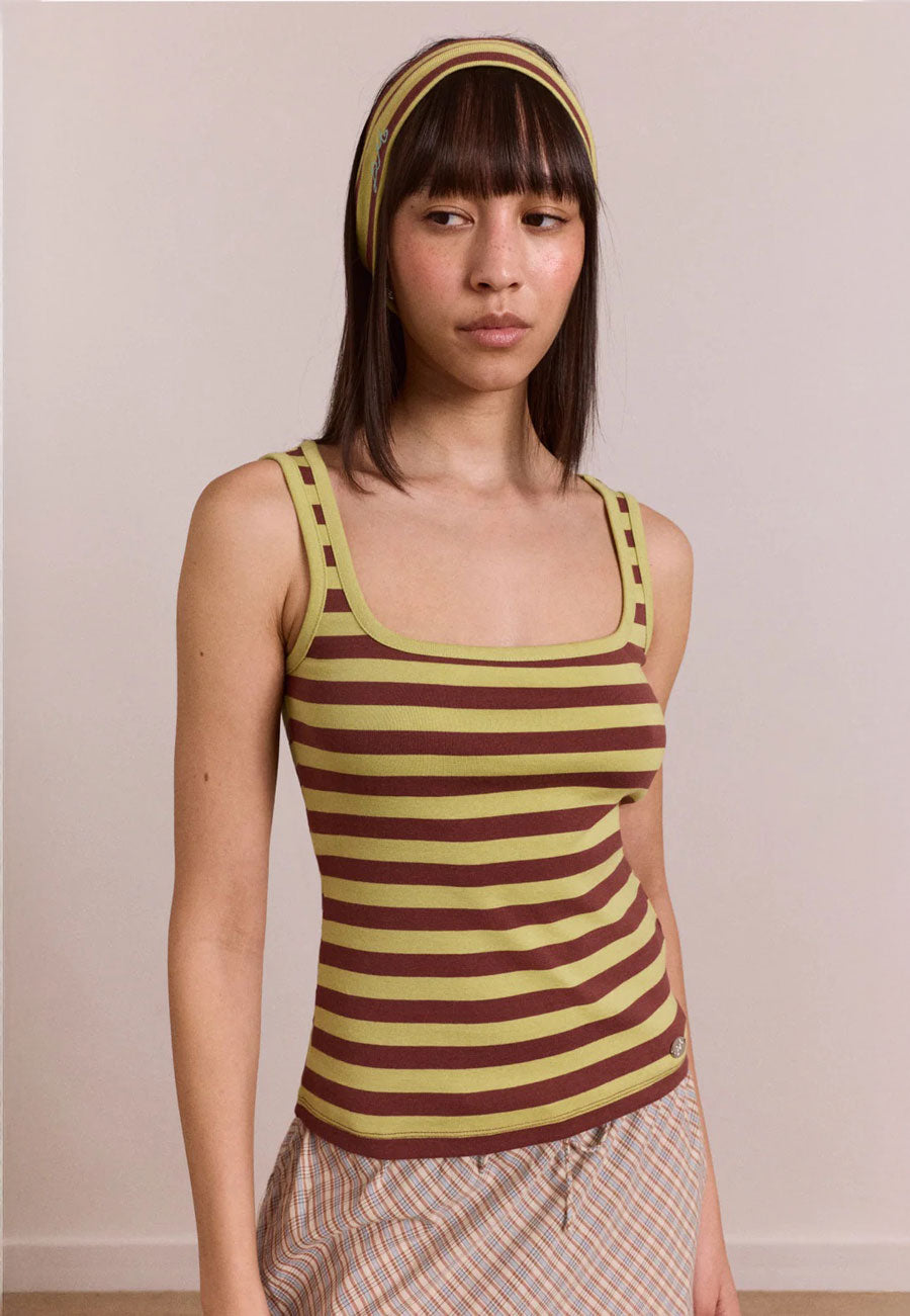 Damson Madder Avielle Tank Green Stripe