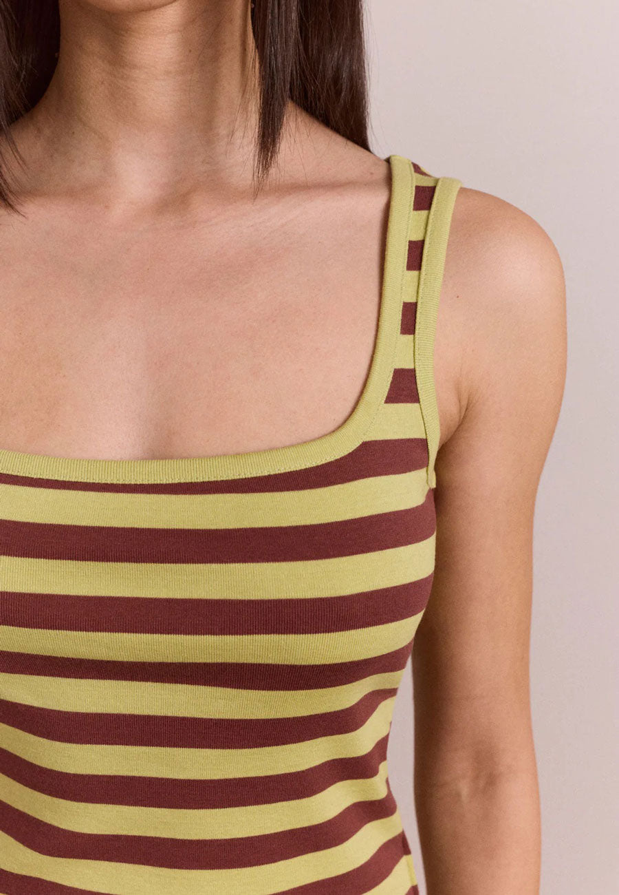 Damson Madder Avielle Tank Green Stripe