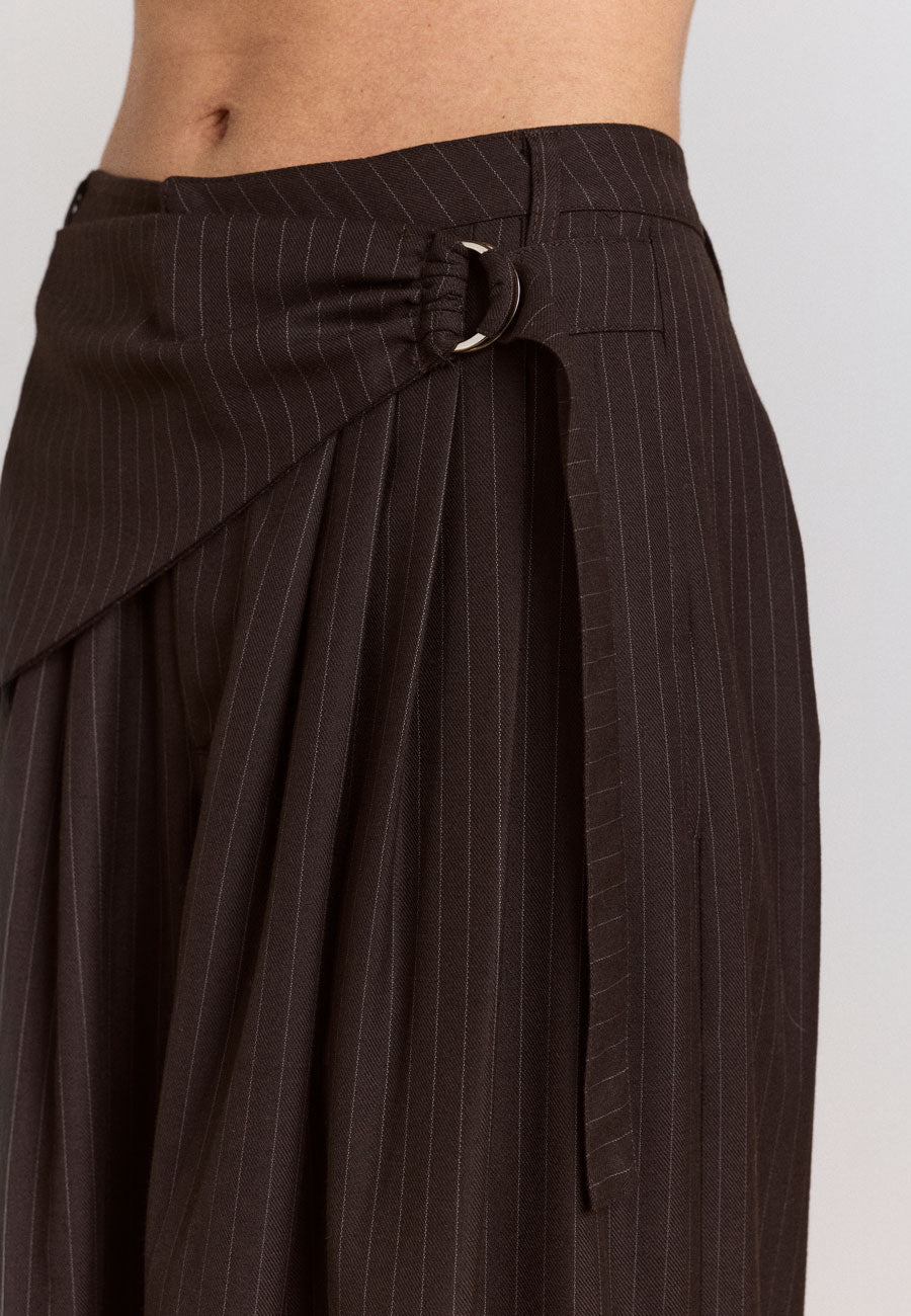Damson Madder Fabia Trouser Choc Pinstripe