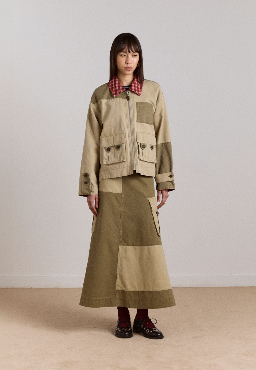 Damson Madder Marcelle Barn Midi Skirt Olive