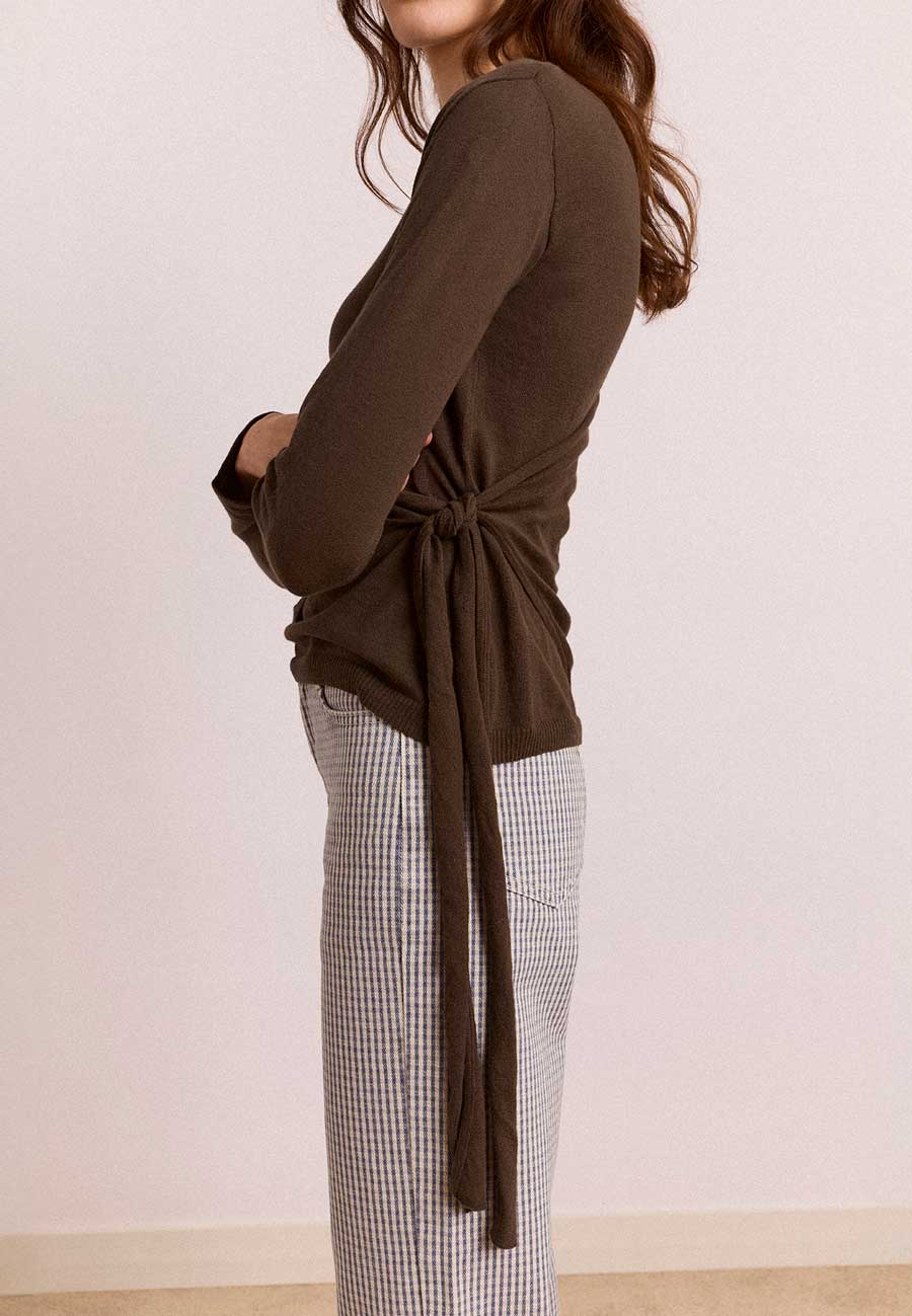 Damson Madder Hannie Sheer Tie Jumper Khaki