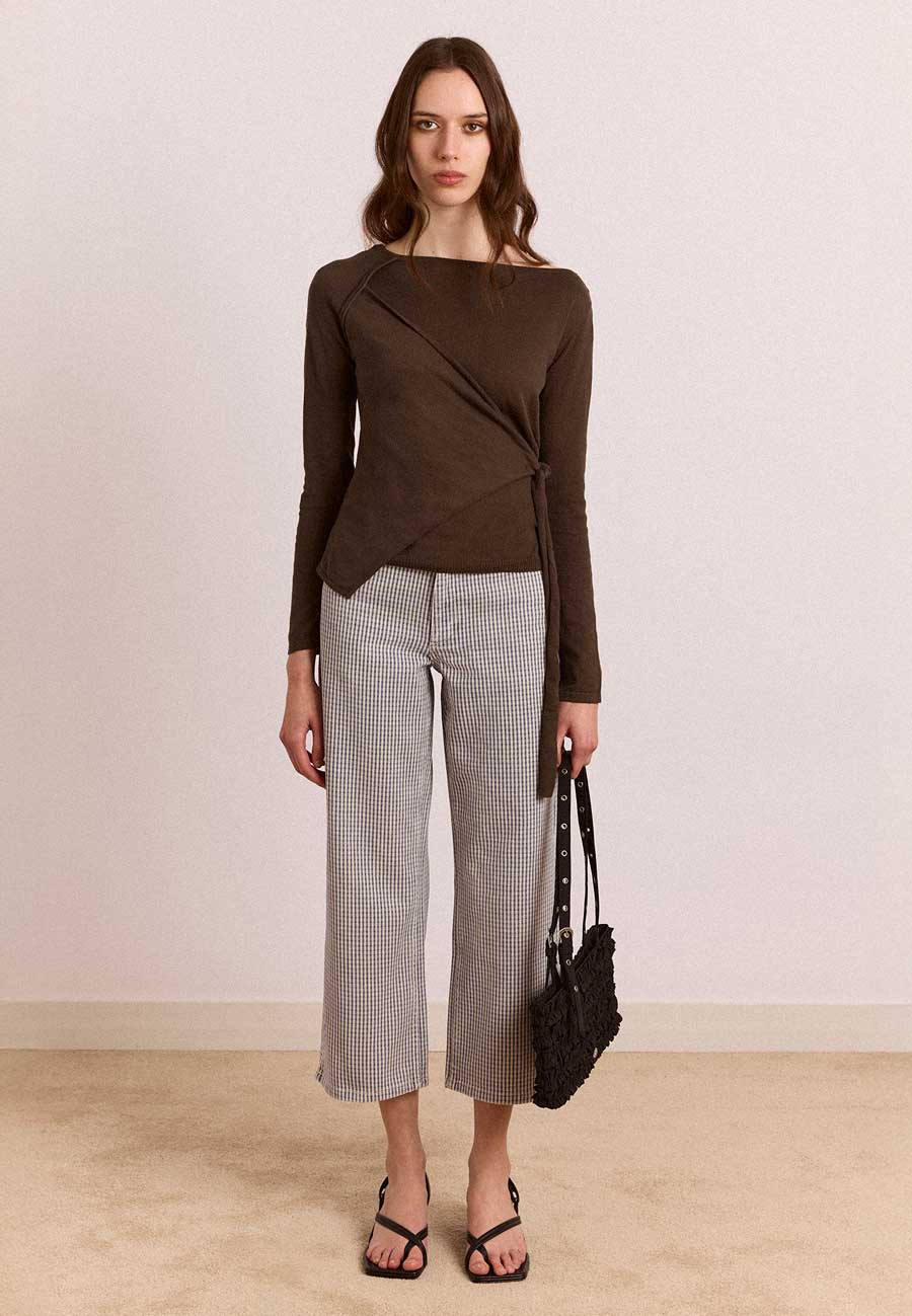 Damson Madder Hannie Sheer Tie Jumper Khaki