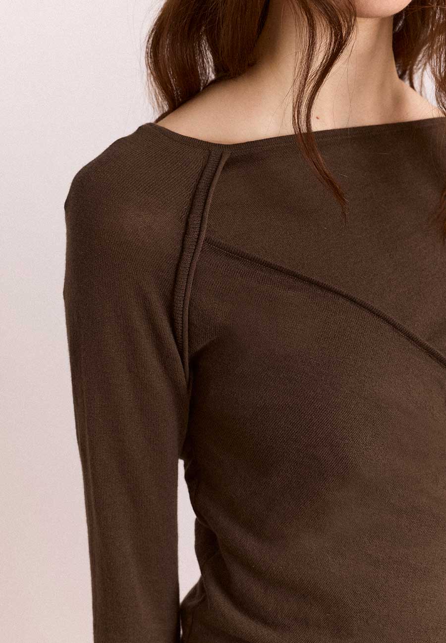 Damson Madder Hannie Sheer Tie Jumper Khaki