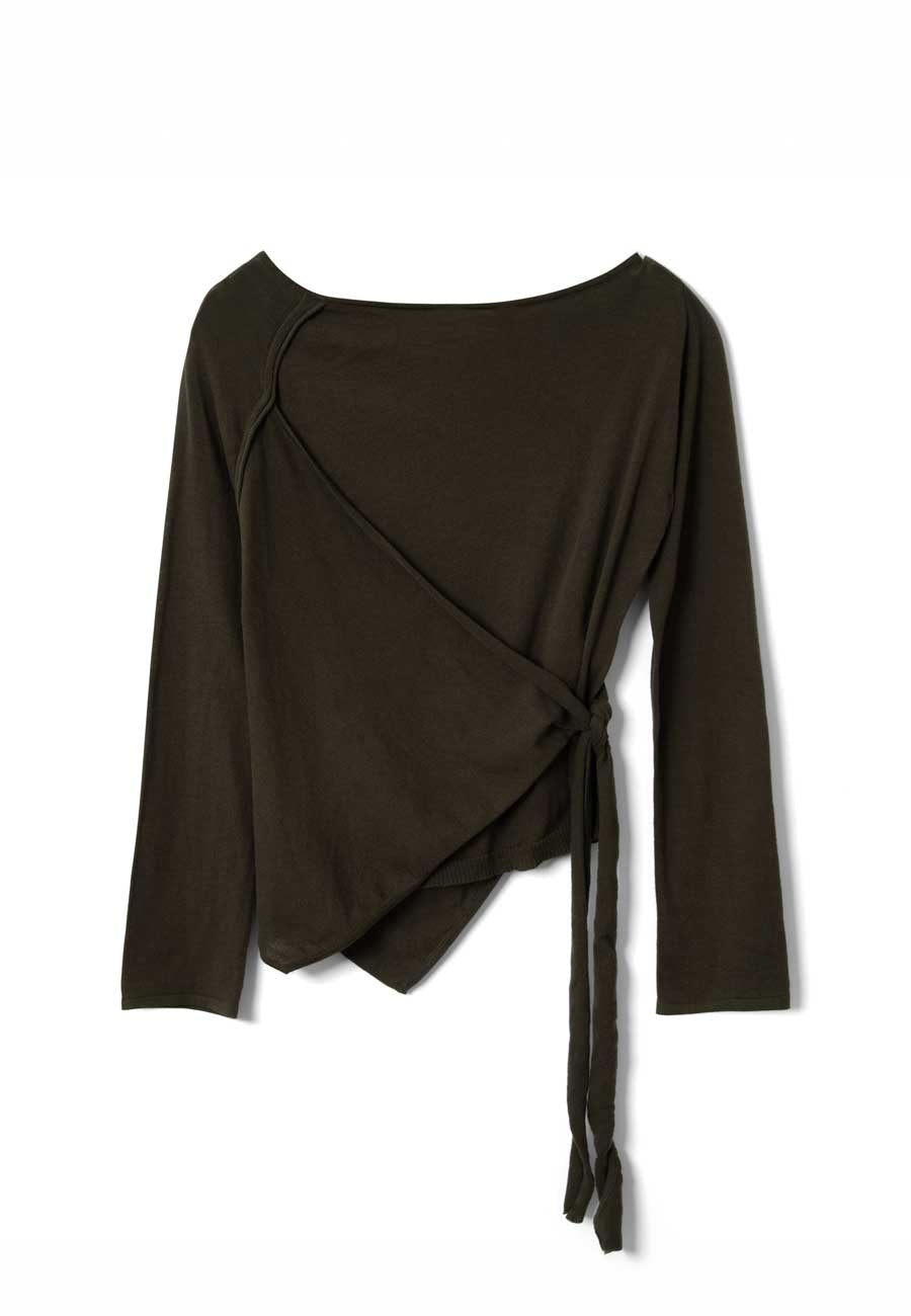 Damson Madder Hannie Sheer Tie Jumper Khaki