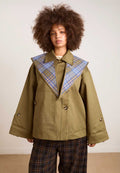 Damson Madder Jerry Reversible Crop Trench Olive