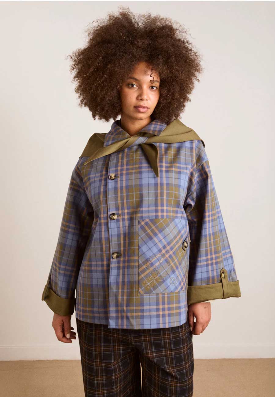 Damson Madder Jerry Reversible Crop Trench Olive