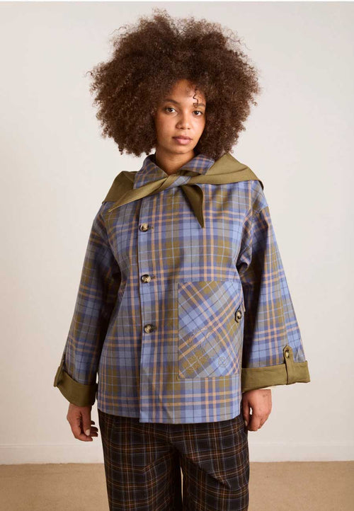 Damson Madder Jerry Reversible Crop Trench Olive