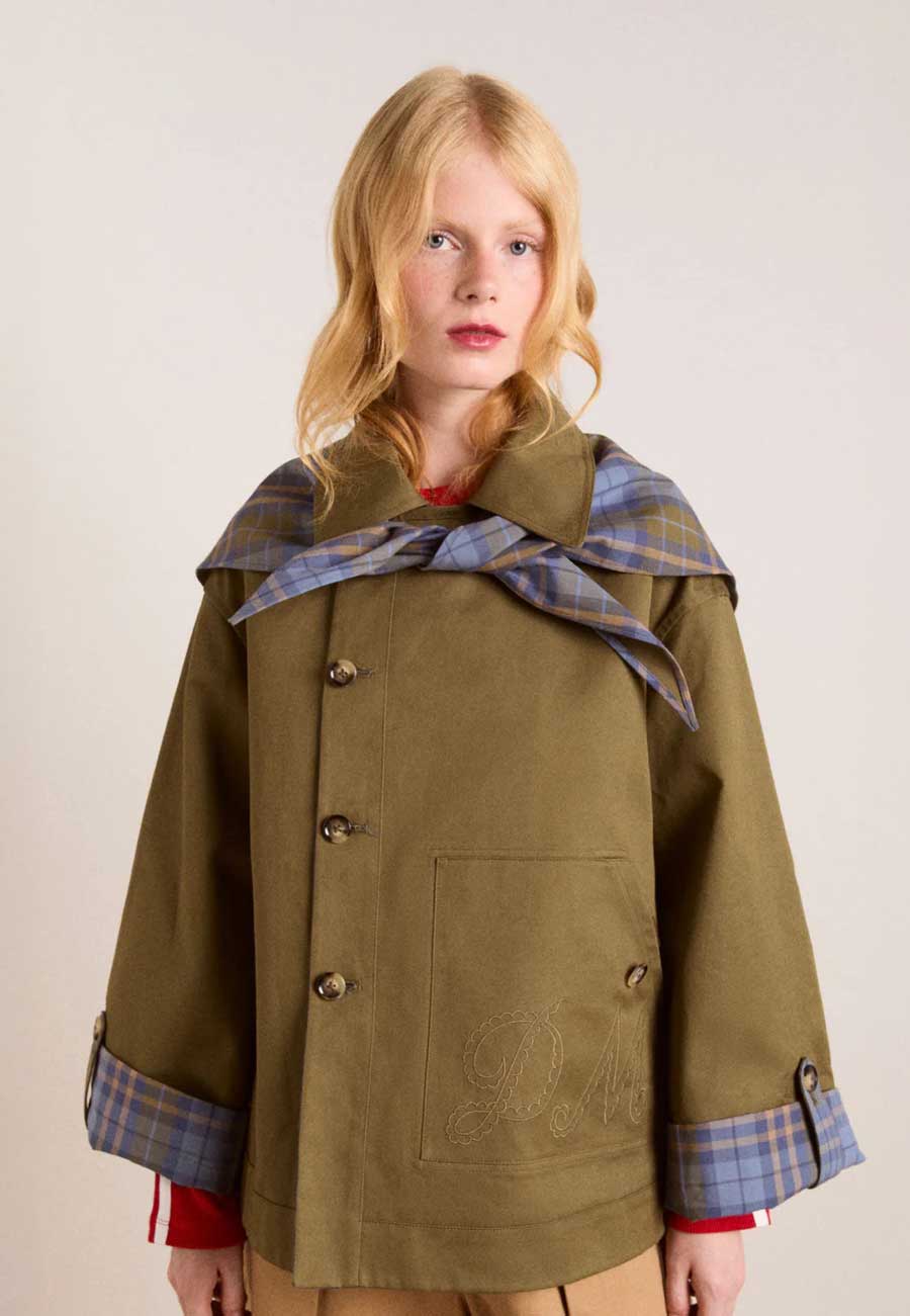 Damson Madder Jerry Reversible Crop Trench Olive