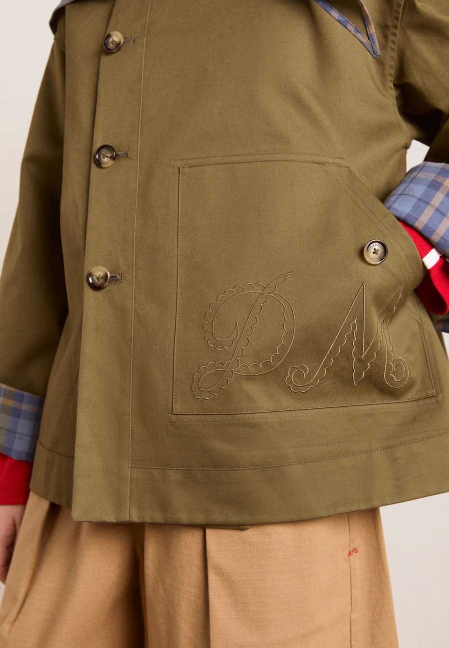 Damson Madder Jerry Reversible Crop Trench Olive