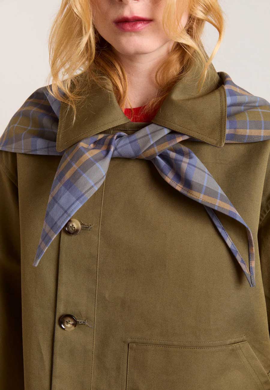 Damson Madder Jerry Reversible Crop Trench Olive