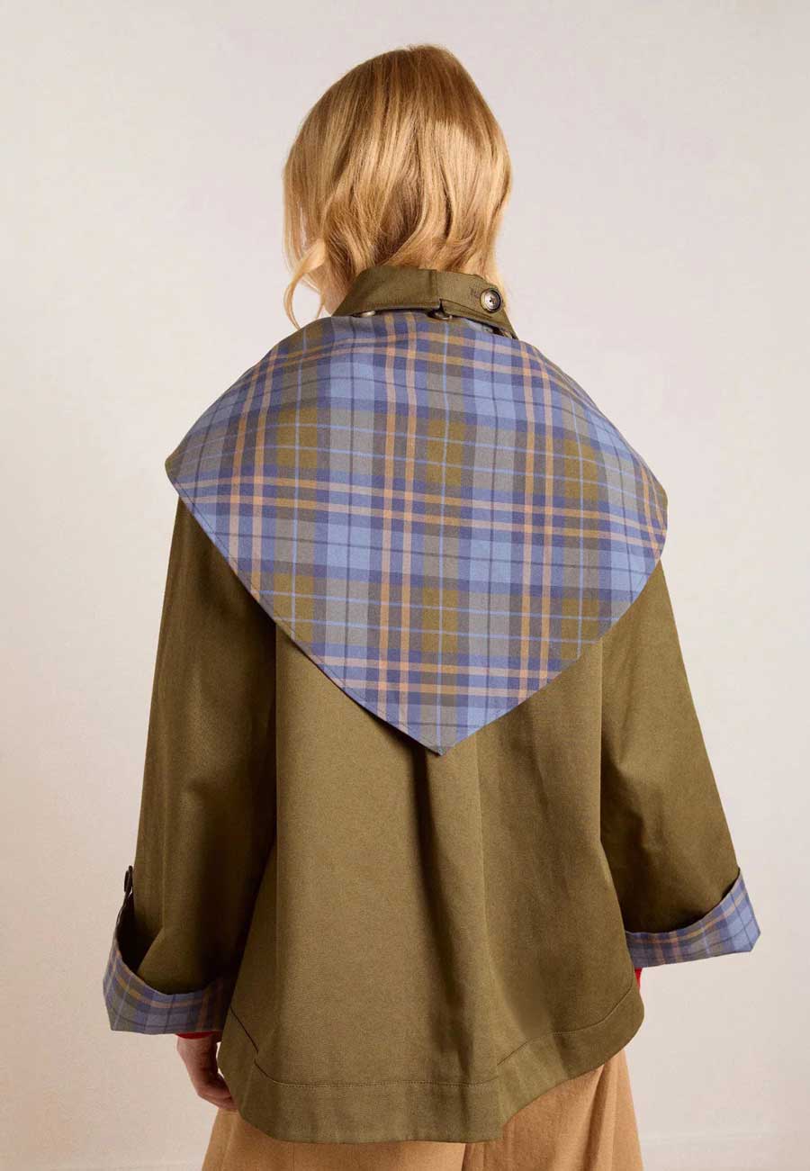 Damson Madder Jerry Reversible Crop Trench Olive
