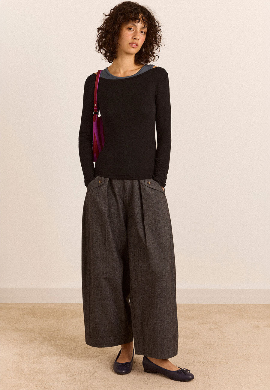 Damson Madder Mara Trouser Grey Herringbone