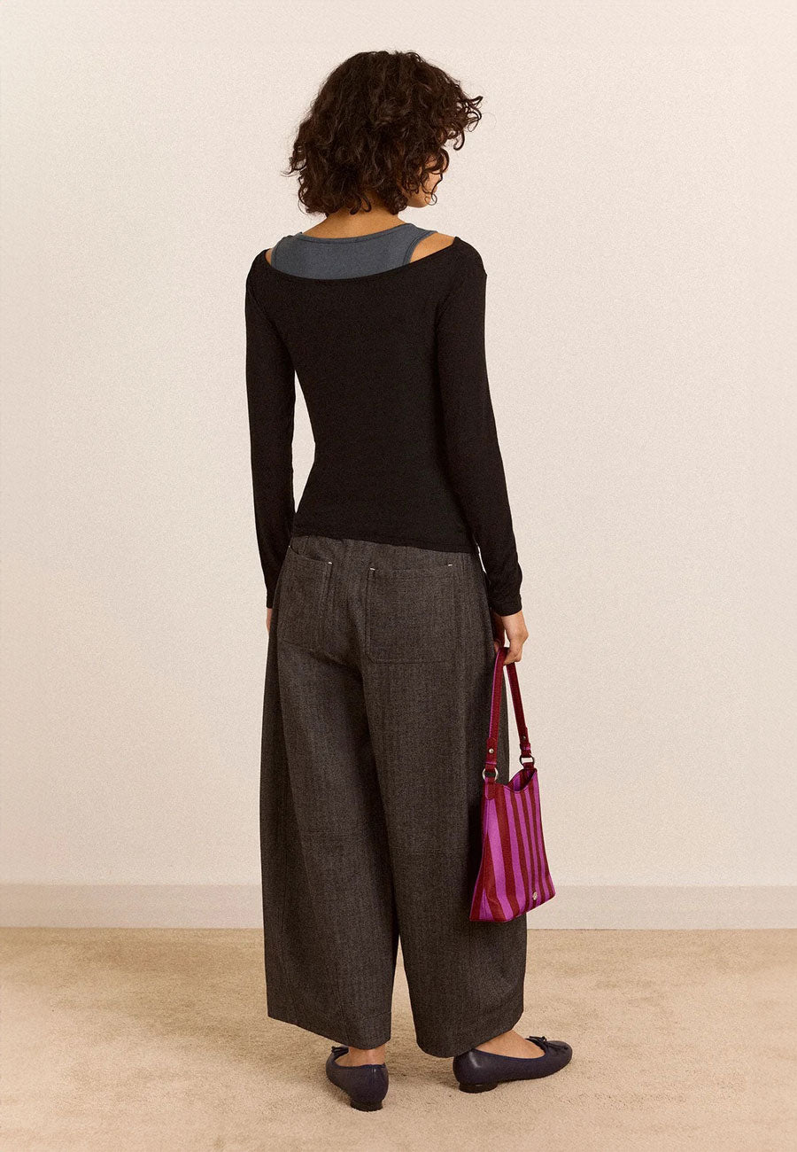 Damson Madder Mara Trouser Grey Herringbone