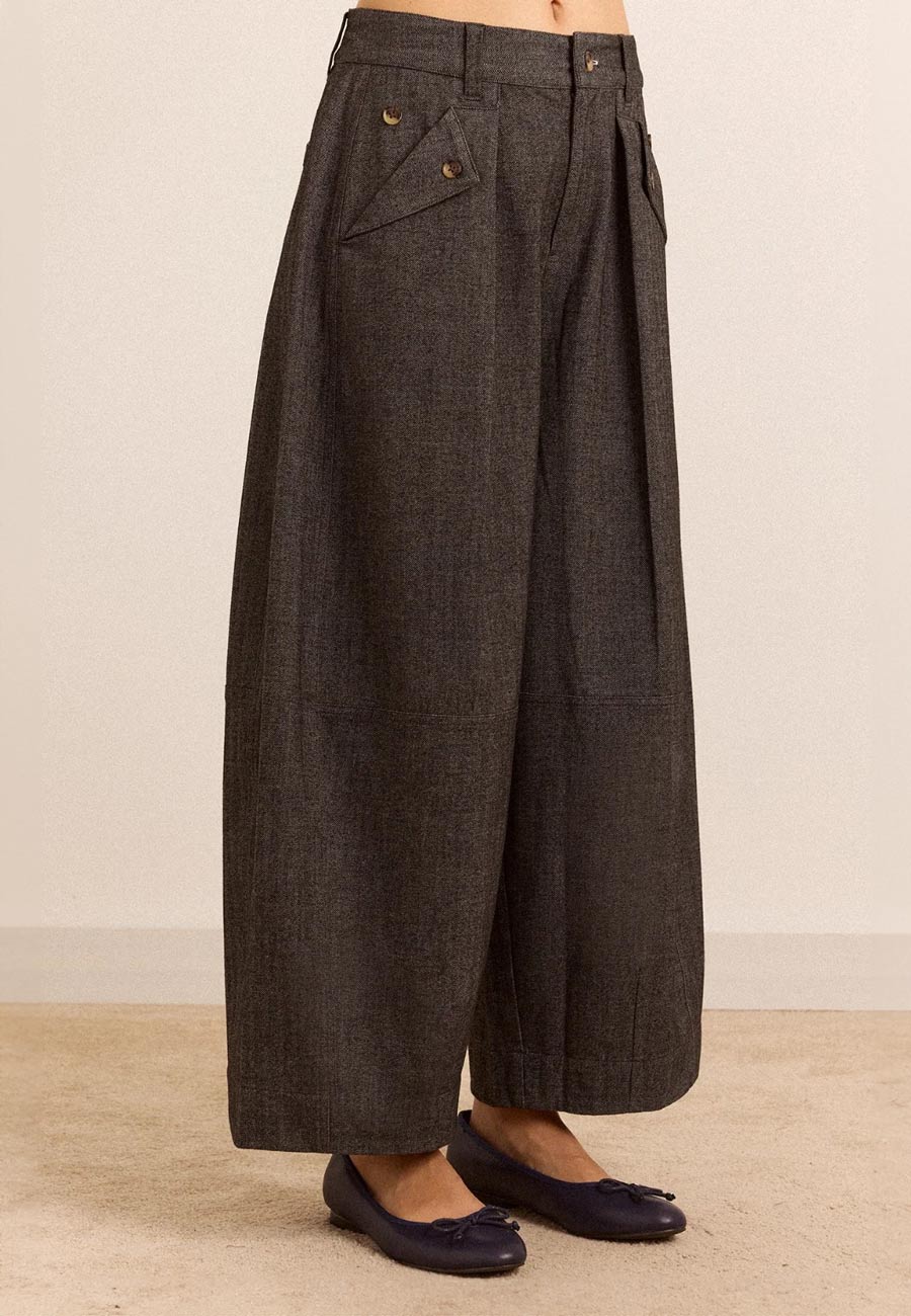 Damson Madder Mara Trouser Grey Herringbone