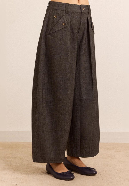 Damson Madder Mara Trouser Grey Herringbone