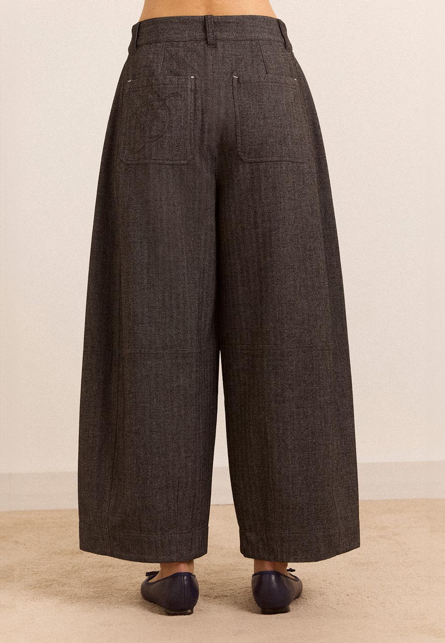 Damson Madder Mara Trouser Grey Herringbone