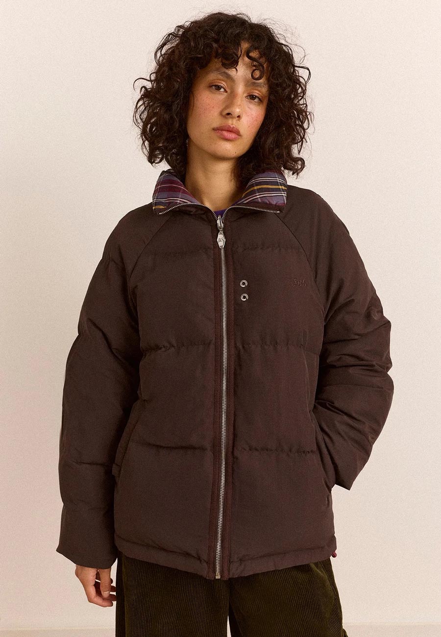 Damson Madder Reversible Opal Puffer Plum Check