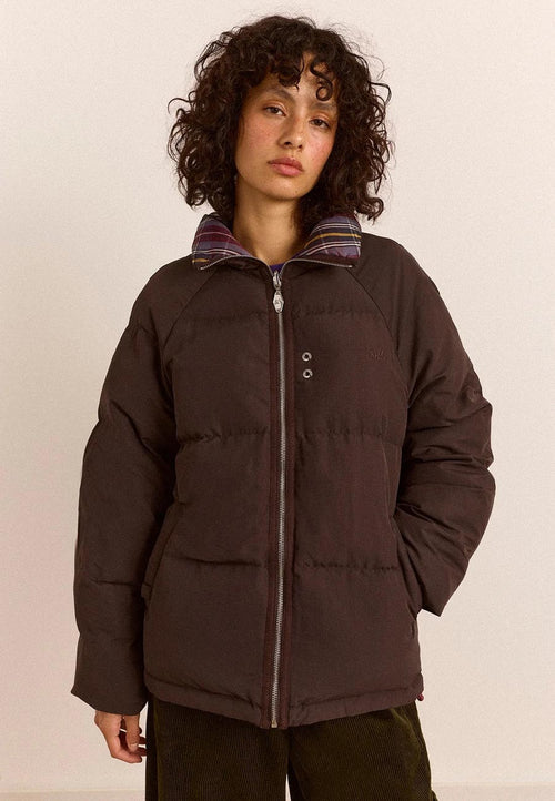 Damson Madder Reversible Opal Puffer Plum Check
