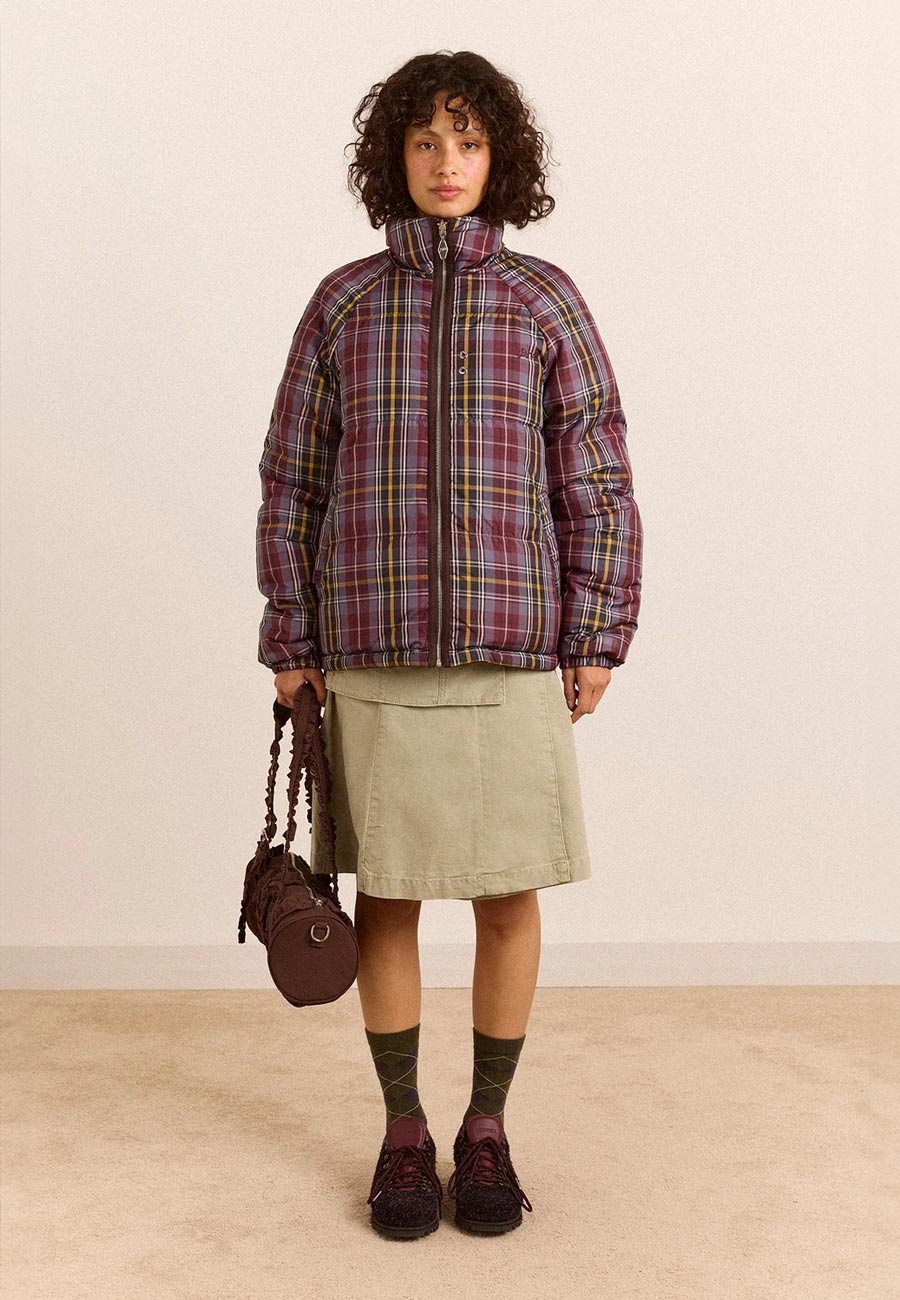 Damson Madder Reversible Opal Puffer Plum Check