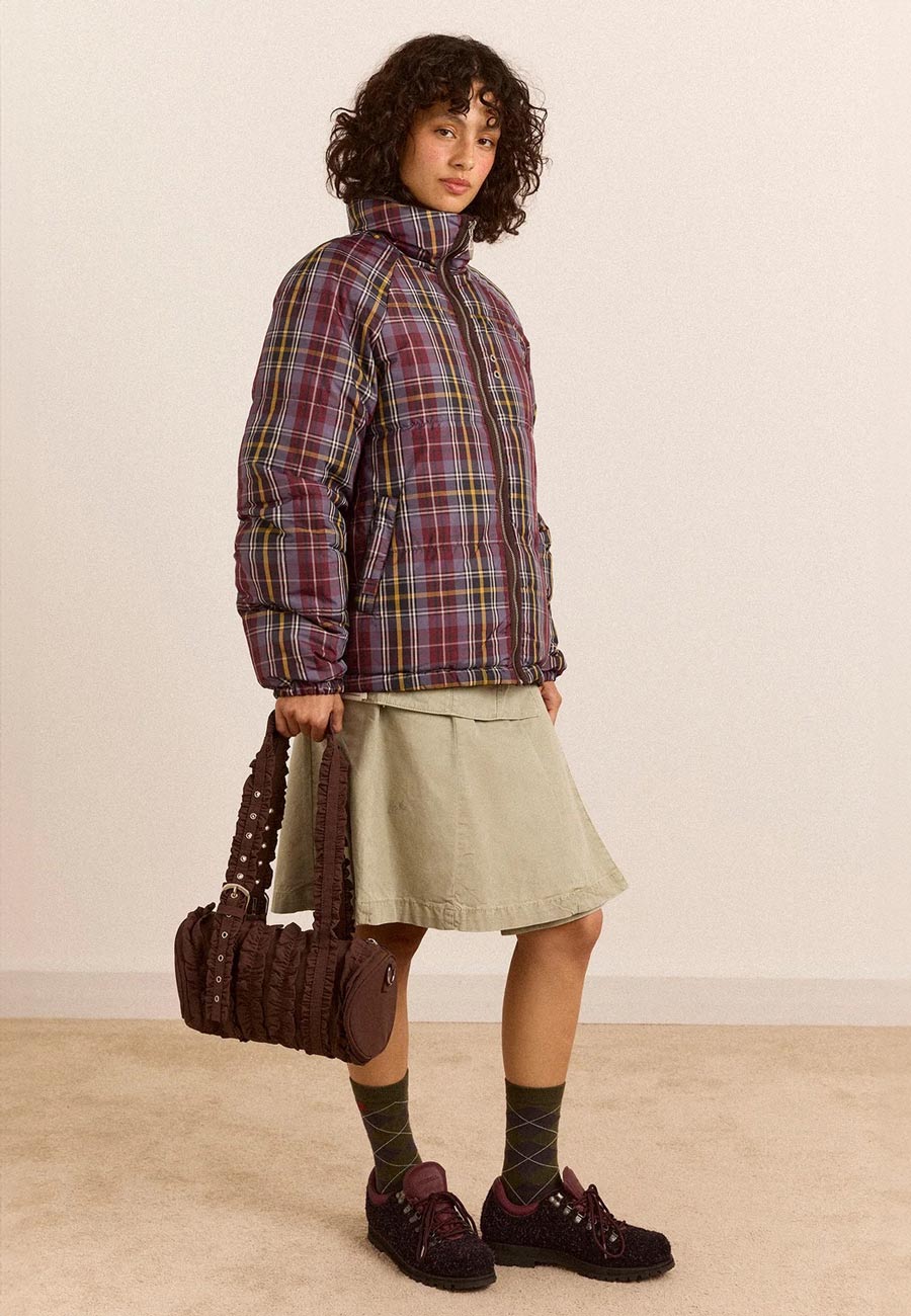 Damson Madder Reversible Opal Puffer Plum Check