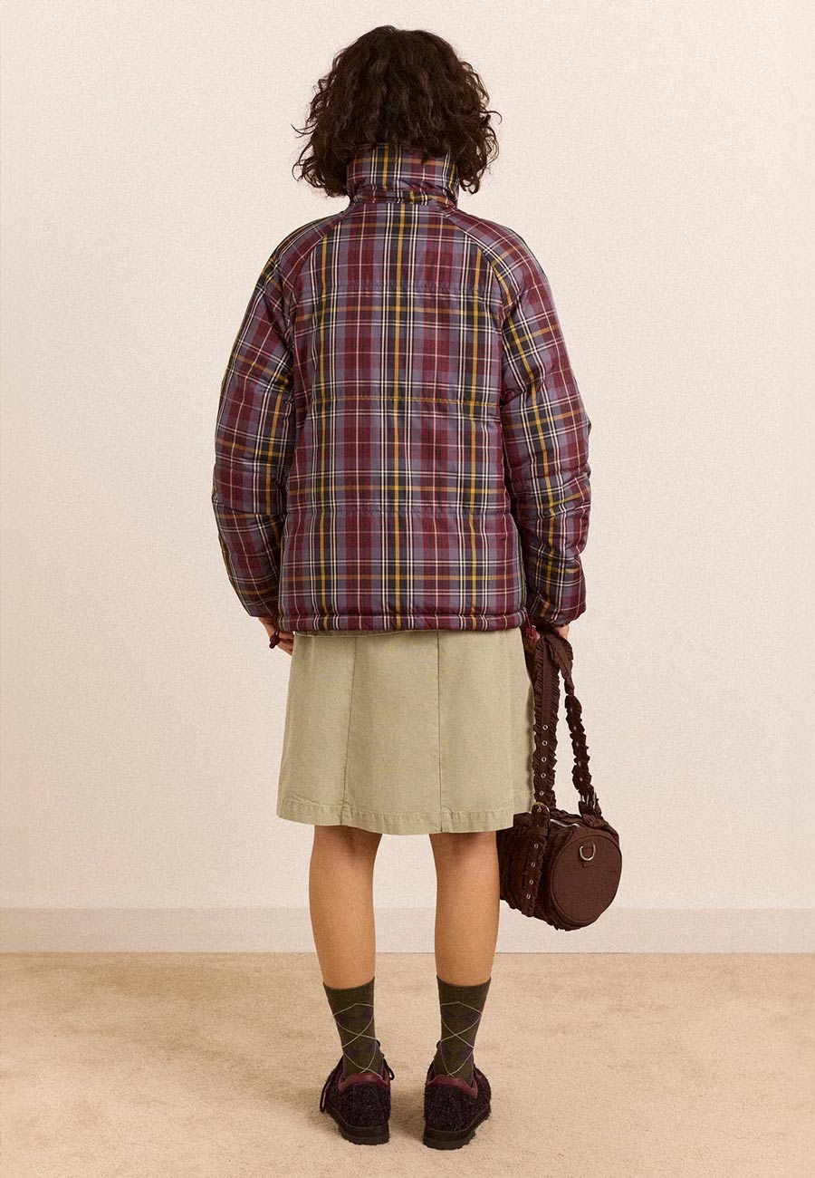 Damson Madder Reversible Opal Puffer Plum Check