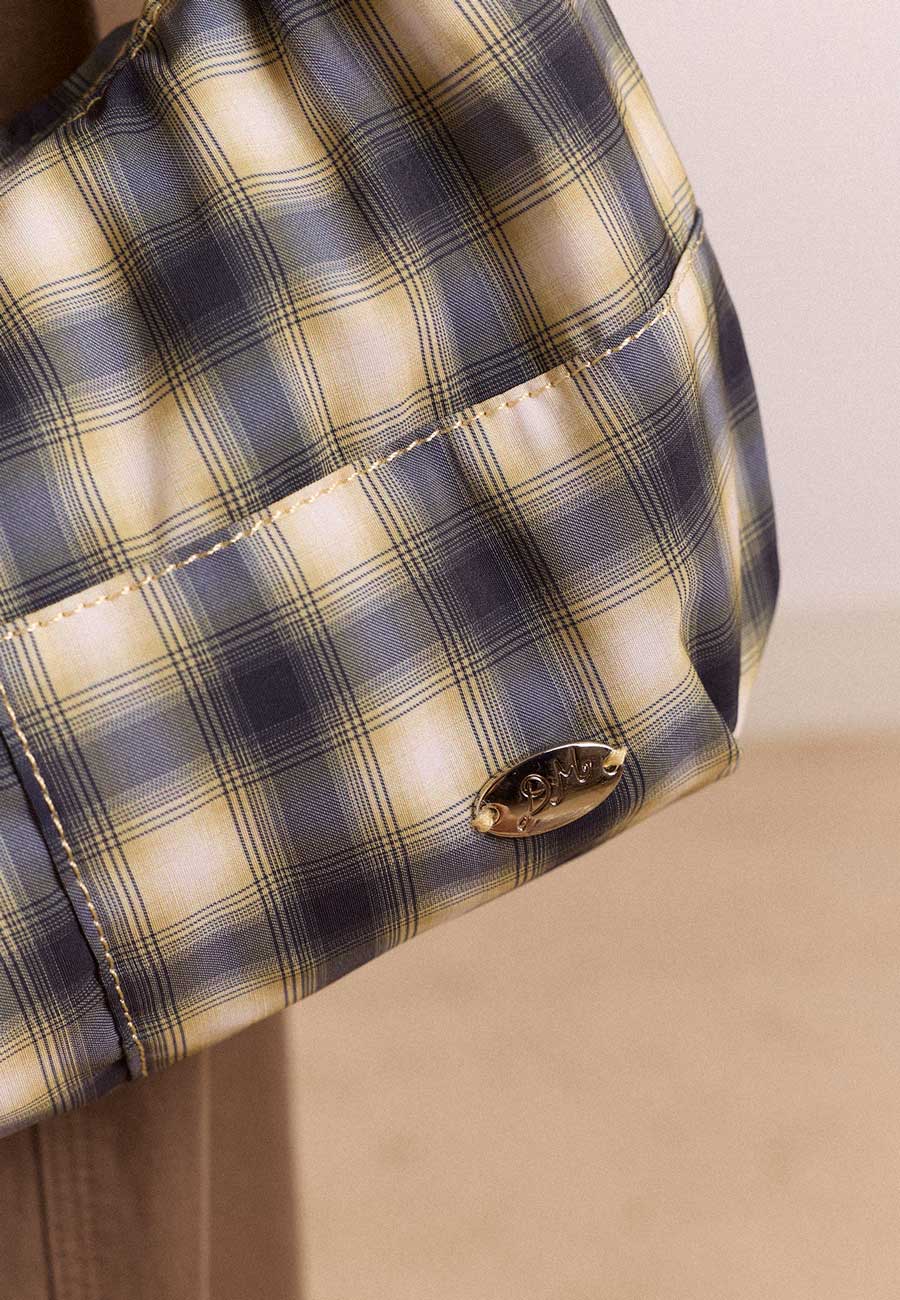 Damson Madder Roo Check Tie Bag Cardamom Check