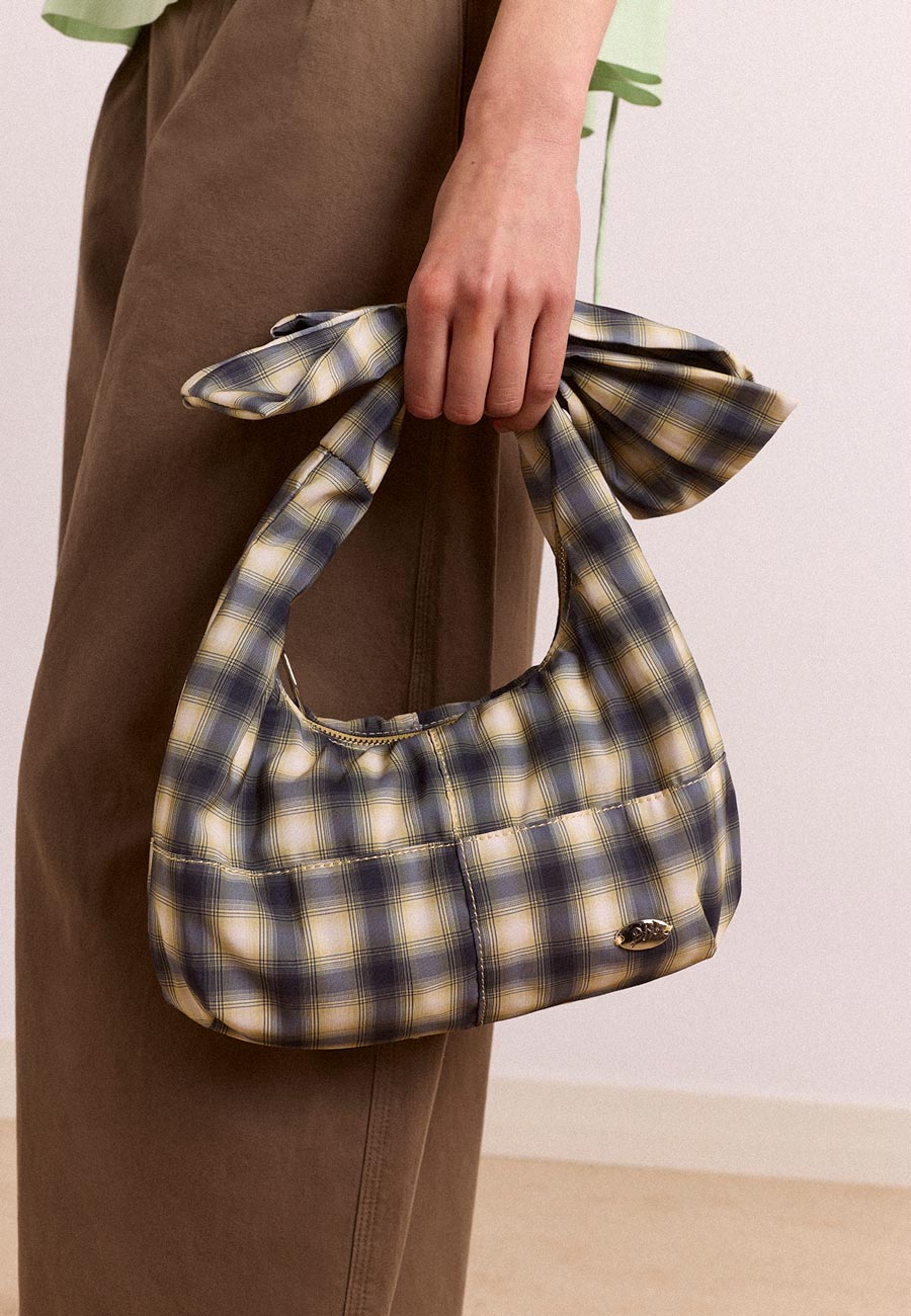 Damson Madder Roo Check Tie Bag Cardamom Check