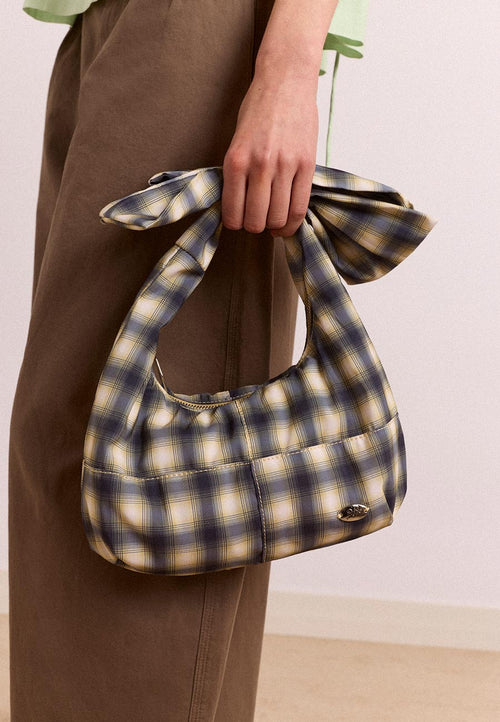 Damson Madder Roo Check Tie Bag Cardamom Check