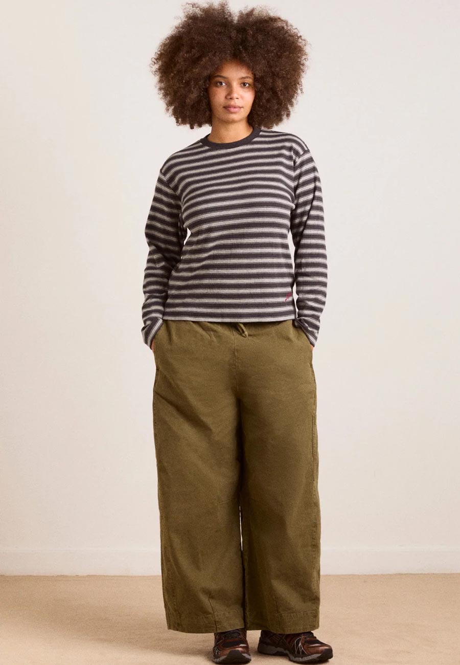 Damson Madder Lilah Long Sleeve Tee Grey Marl Stripe