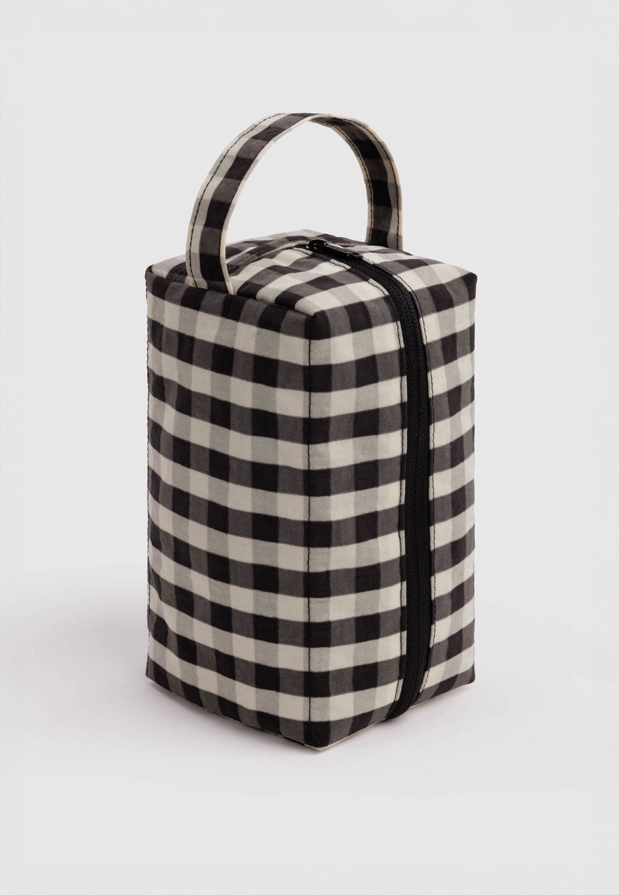 Baggu Dopp Kit Black and Cream Gingham PRE-ORDER
