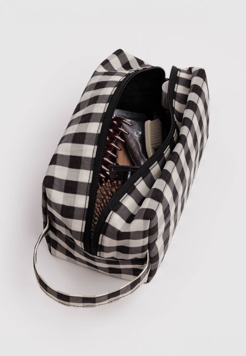 Baggu Dopp Kit Black and Cream Gingham PRE-ORDER