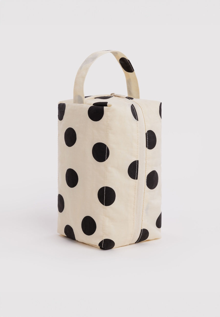 Baggu Dopp Kit Cream and Black Polka Dot