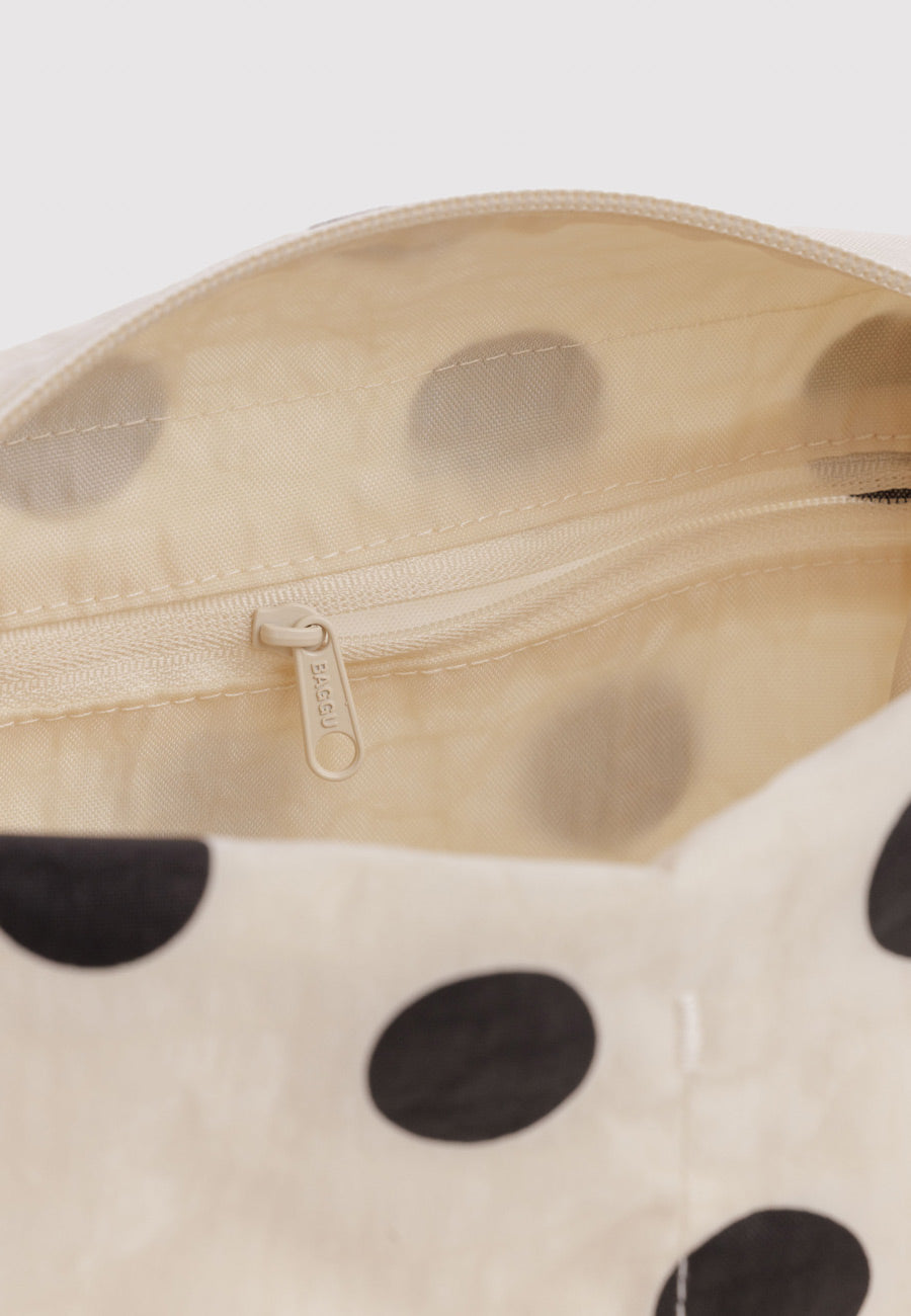 Baggu Dopp Kit Cream and Black Polka Dot