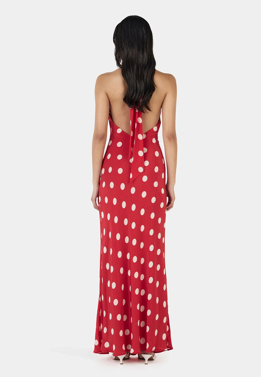 Ownley Elyse Maxi Dress Red Polka