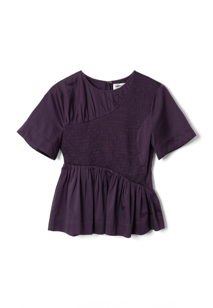 Damson Madder Emmy Shirred Top Plum