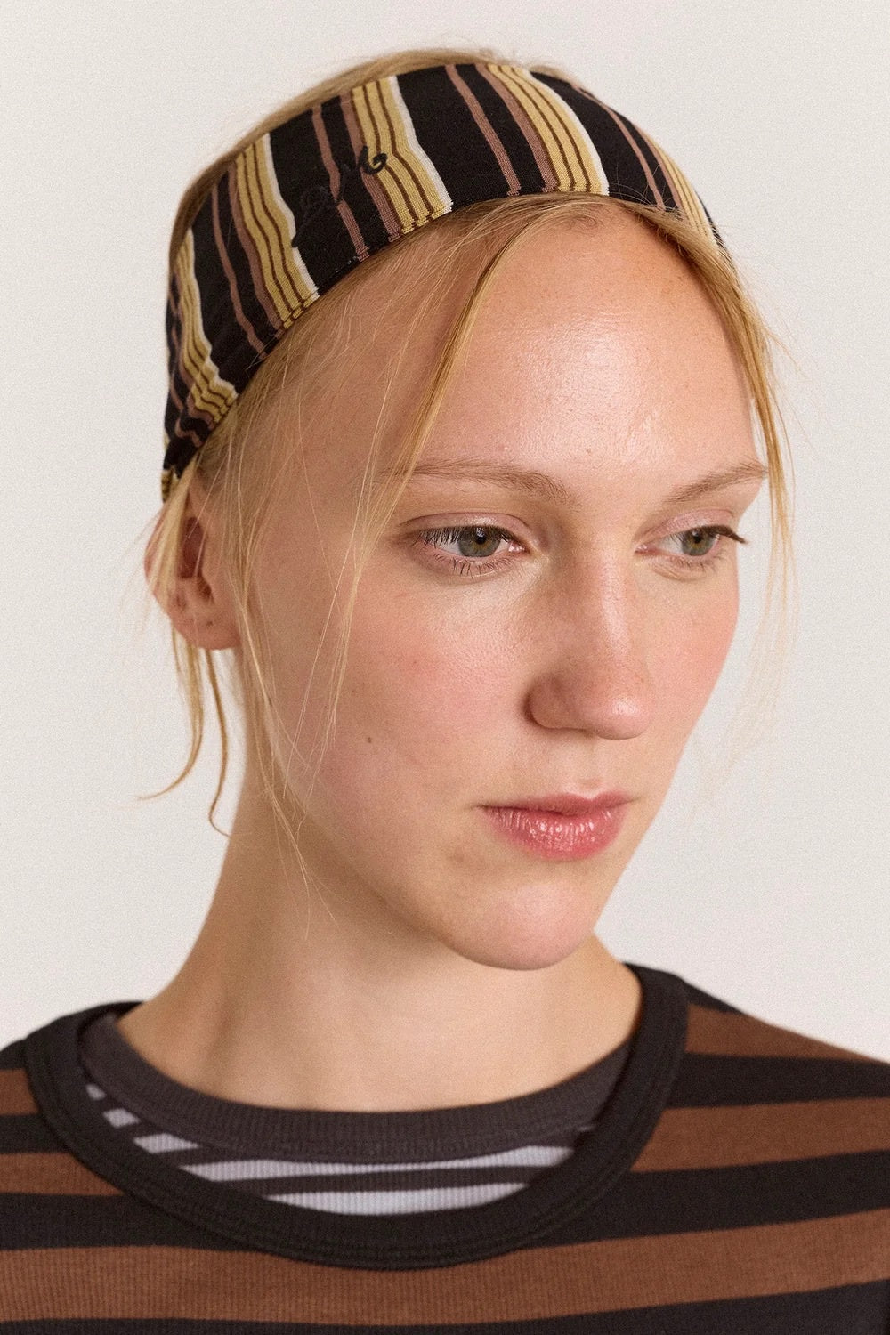 Damson Madder Stripe Headband Chestnut Stripe