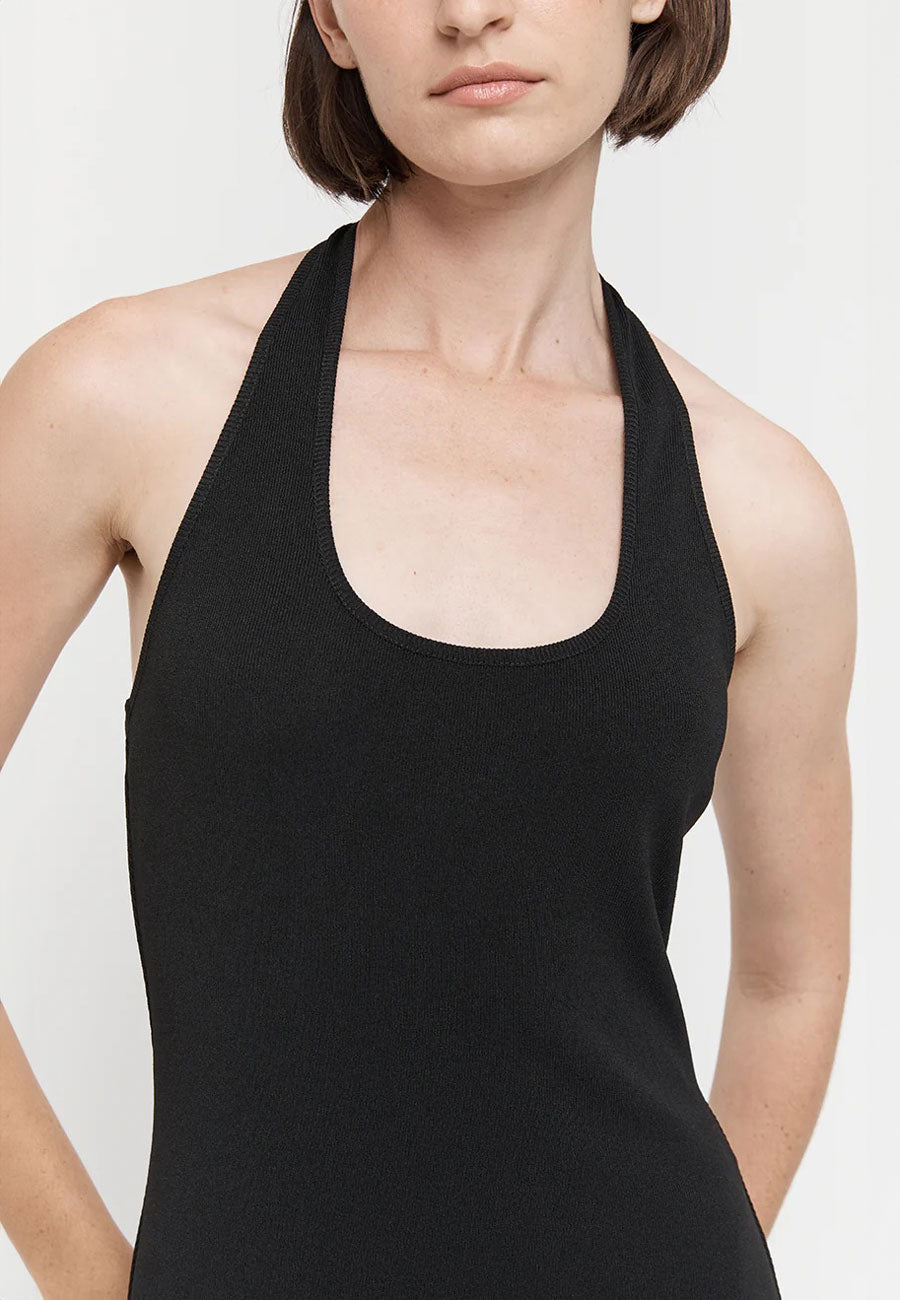 Friend of Audrey Basic Halter Dress Black