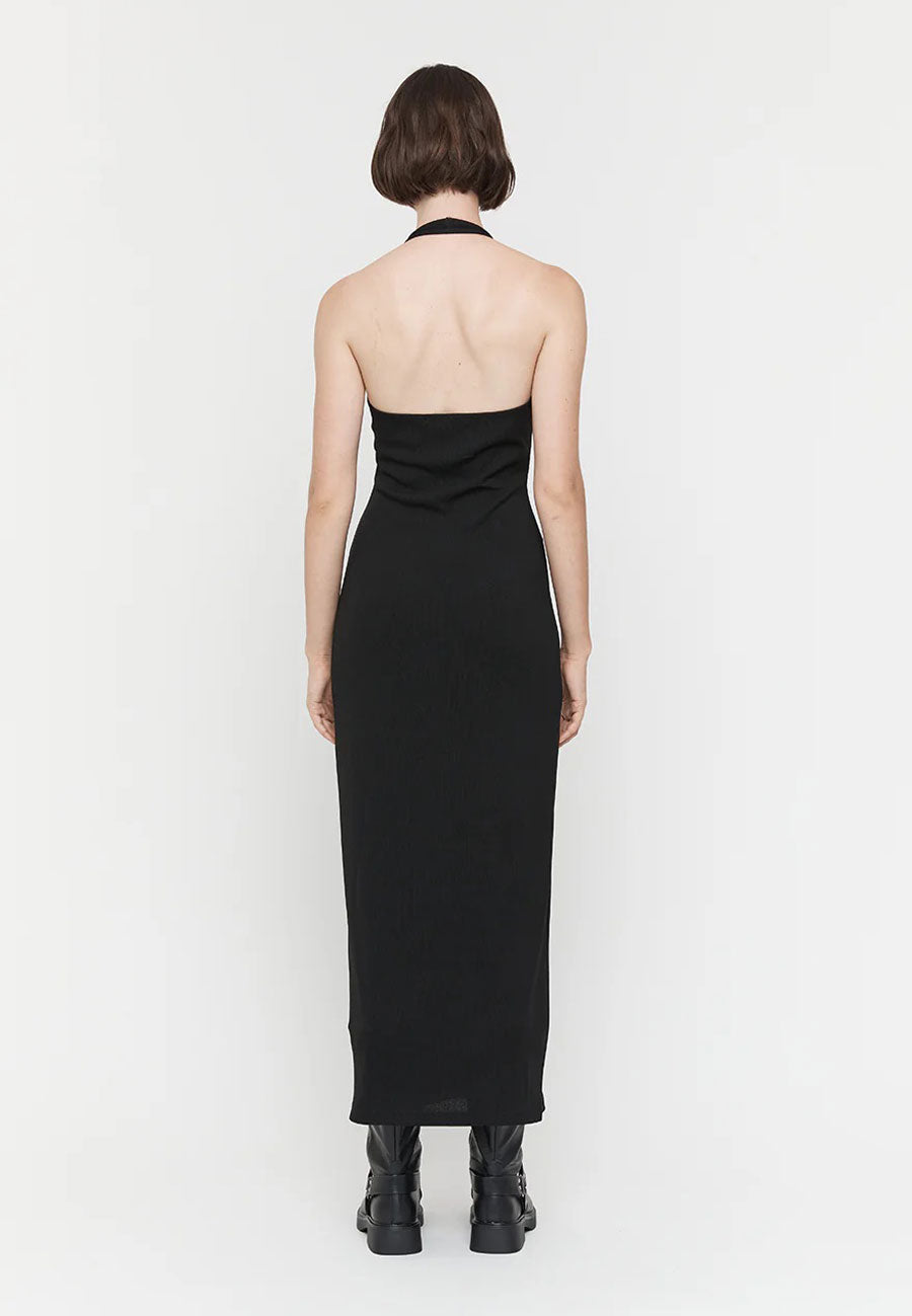 Friend of Audrey Basic Halter Dress Black