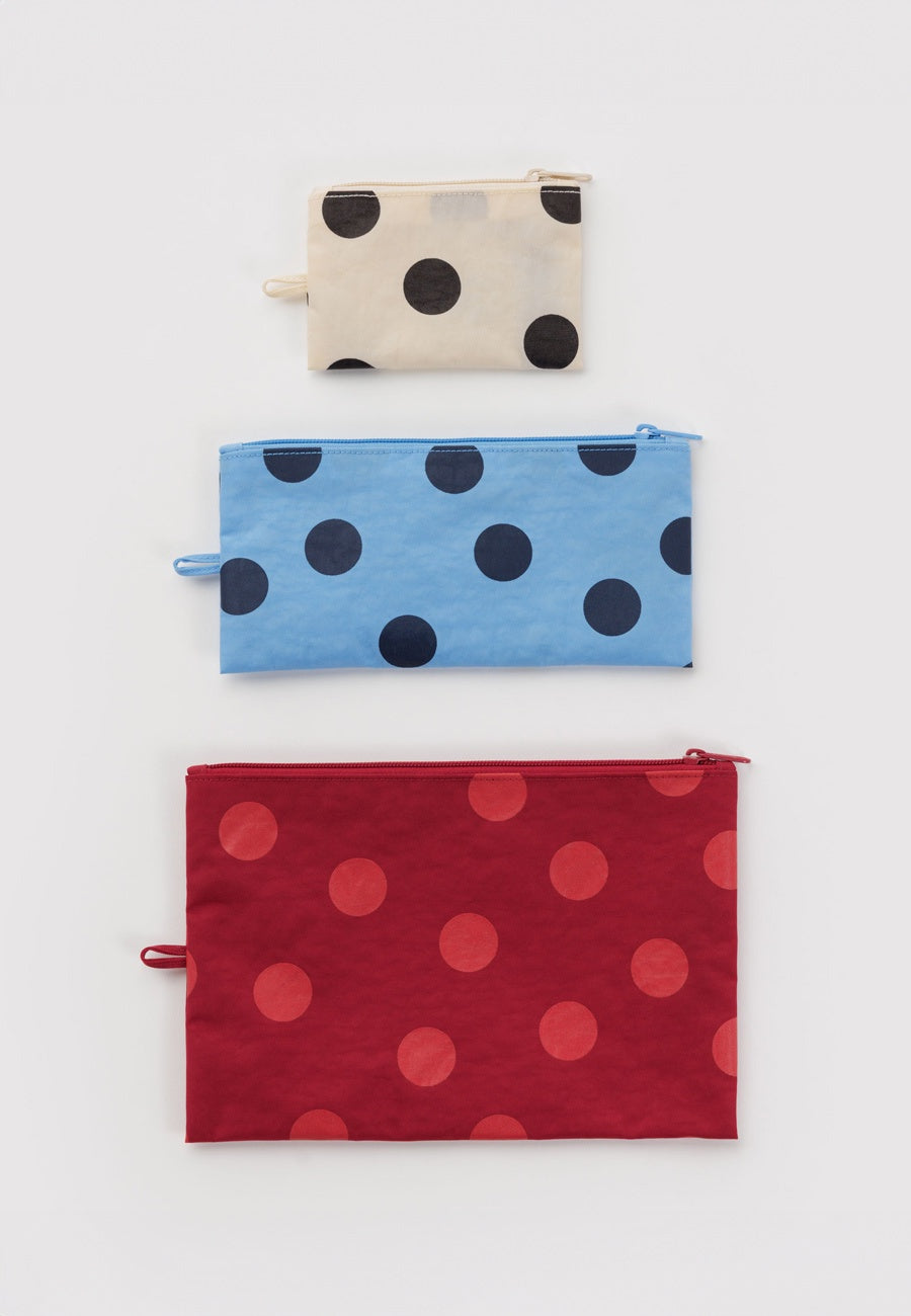 Baggu Flat Pouch Set Polka Dot Mix