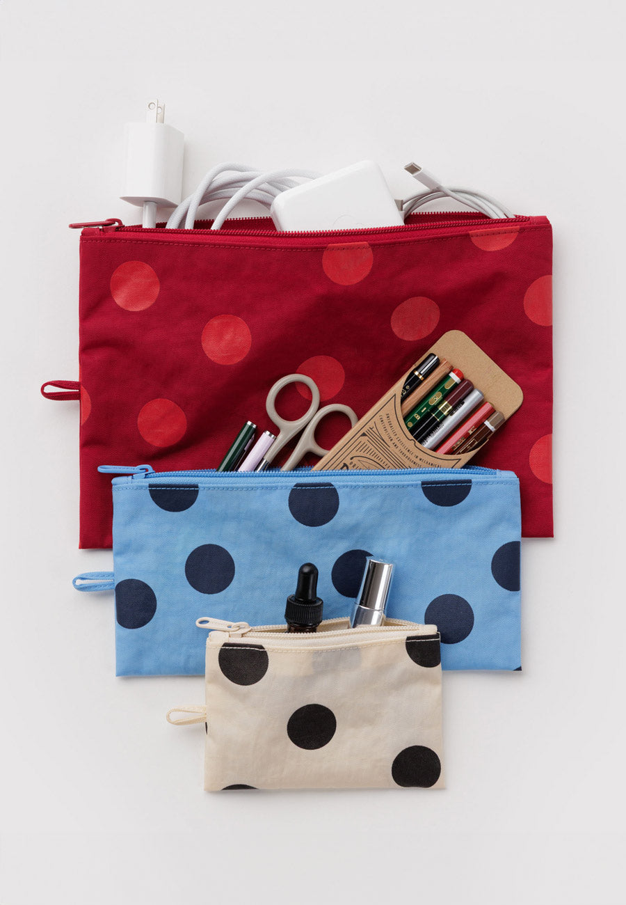 Baggu Flat Pouch Set Polka Dot Mix