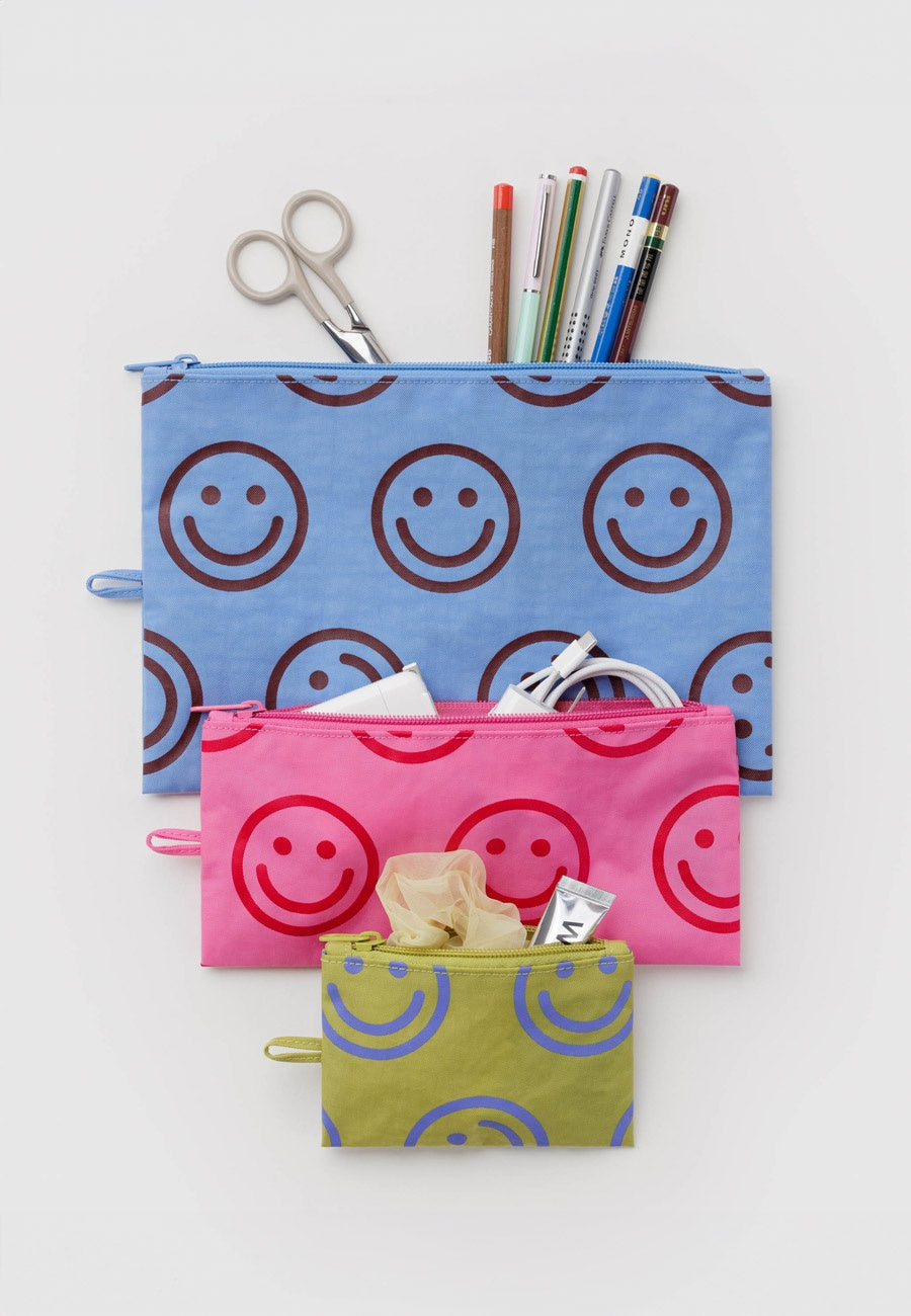 Baggu Flat Pouch Set Pop Happy Mix
